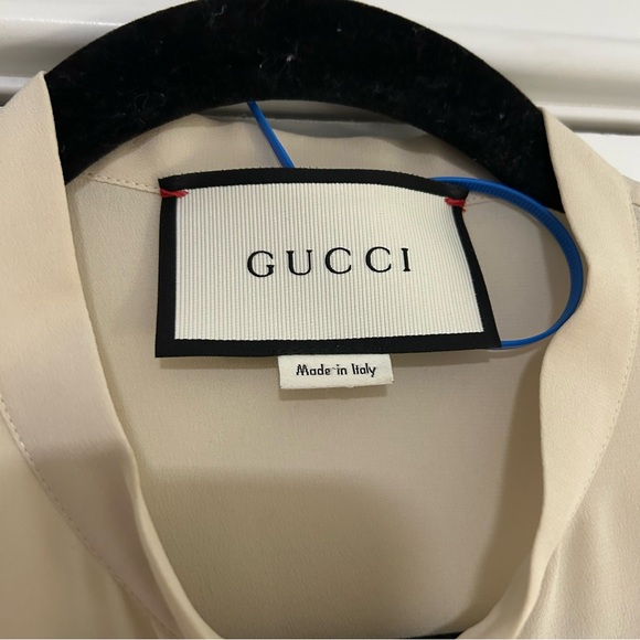 Gucci Silk Ruffle Crepe Cream Blouse IT 44 (US 8) - Picture 8 of 11